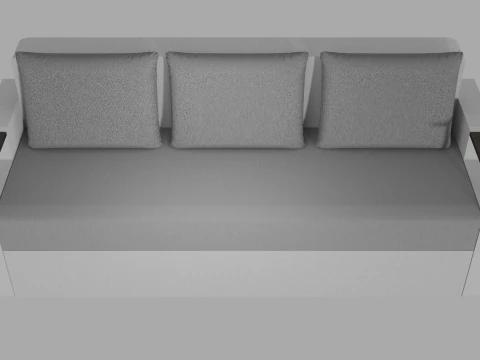 Sofa Euro Millennium light gray 3D Model