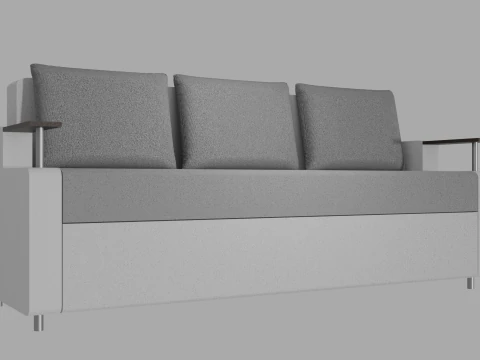 Sofa Euro Millennium light gray 3D Model