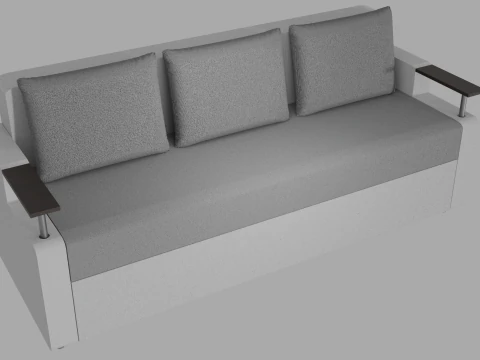 Sofa Euro Millennium light gray 3D Model