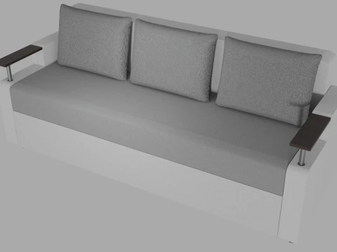 Sofa Euro Millennium light gray 3D Model