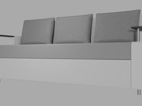 Sofa Euro Millennium light gray 3D Model