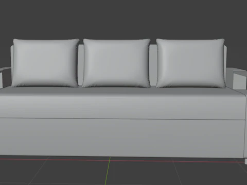 Sofa Euro Millennium light gray 3D Model