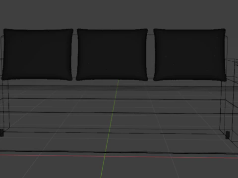 Sofa Euro Millennium light gray 3D Model