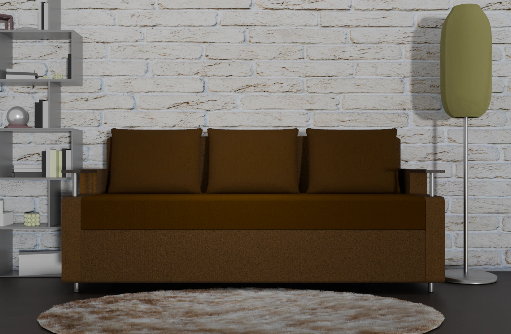 Sofa Euro Millennium brown 3D Model .c4d .max .obj .3ds .fbx .stl .blend 