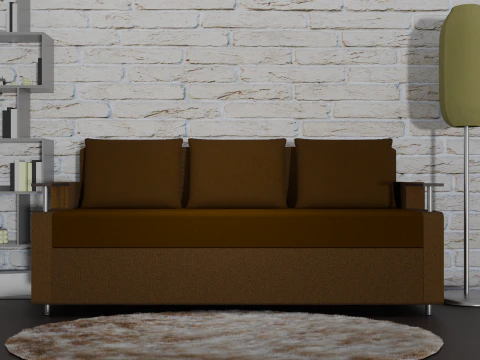 ソファ ユーロミレニアム ブラウン 3Dモデル