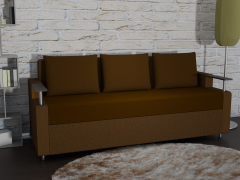 Sofa Euro Millennium brown Modelo 3D