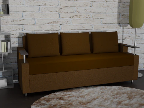 Sofa Euro Millennium brown 3D Model
