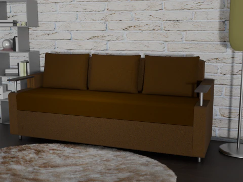 Sofa Euro Millennium brown 3D Model