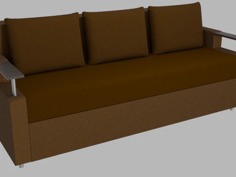 Sofa Euro Millennium brown 3D Model