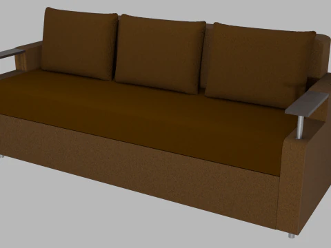 Sofa Euro Millennium brown 3D Model