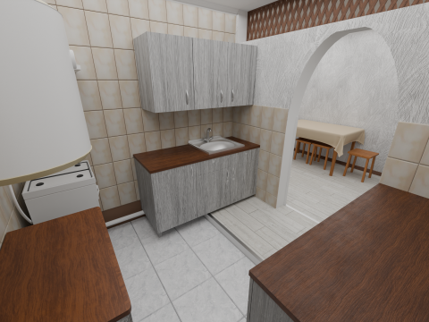 Service kitchen design 3D Model