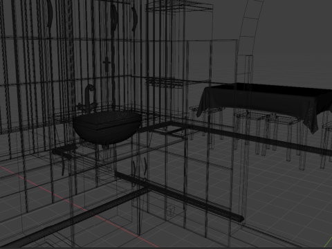 Progettazione cucine di servizio Modello 3D