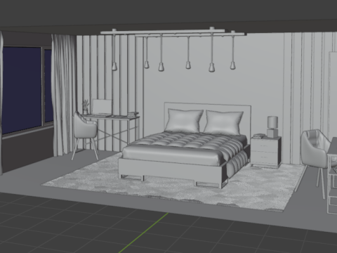 Bedroom design Modello 3D