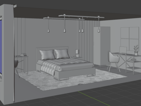 Bedroom design Modello 3D