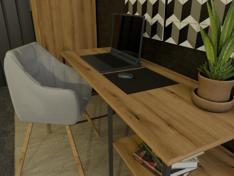 Desk Oak baroque amber Ascet 3Dモデル