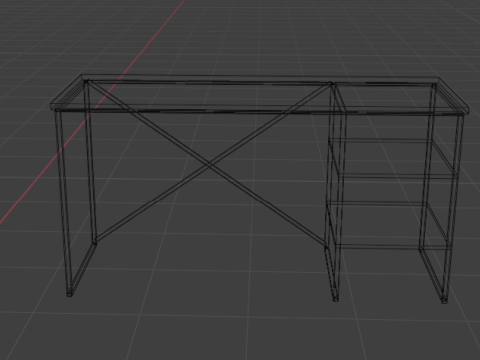 Desk Oak baroque amber Ascet 3Dモデル