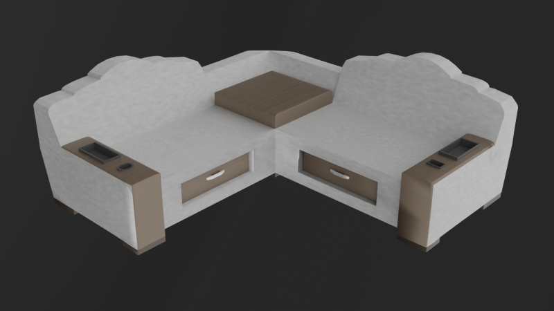 Sofa with drink coasters 3D-Modell .c4d .max .obj .3ds .fbx .stl .blend 