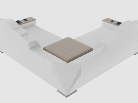 Sofa with drink coasters 3D-Modell