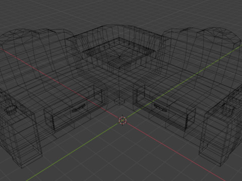 Sofa with drink coasters 3D-Modell
