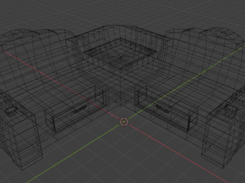 Sofa with drink coasters 3D Model