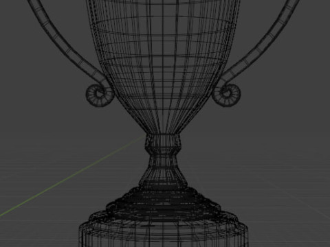 Set 3 trophy cup gold silver bronze Model 3D