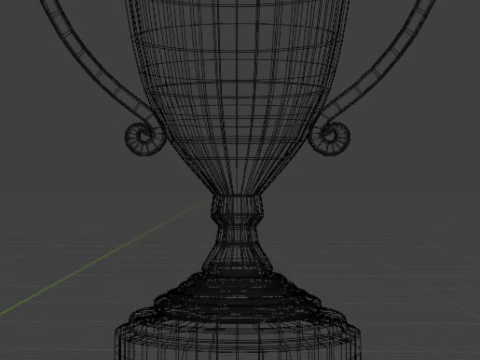 Set 3 trophy cup gold silver bronze 3D Model