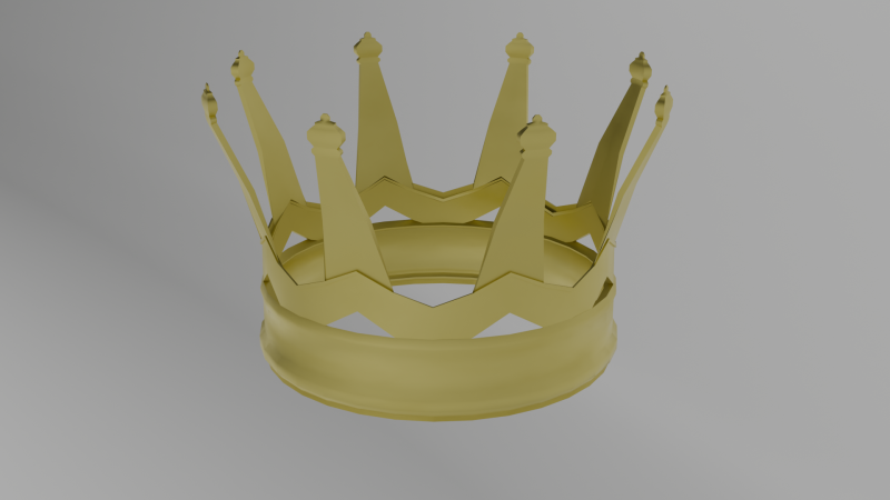 Golden crown 3D Model .c4d .max .obj .3ds .fbx .stl .blend 