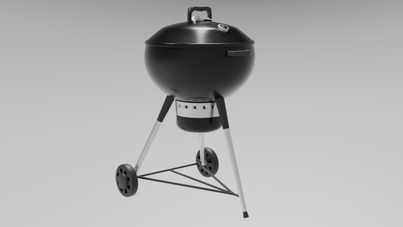 Charcoal BBQ Grill 3D Model .c4d .max .obj .3ds .fbx .stl .blend 