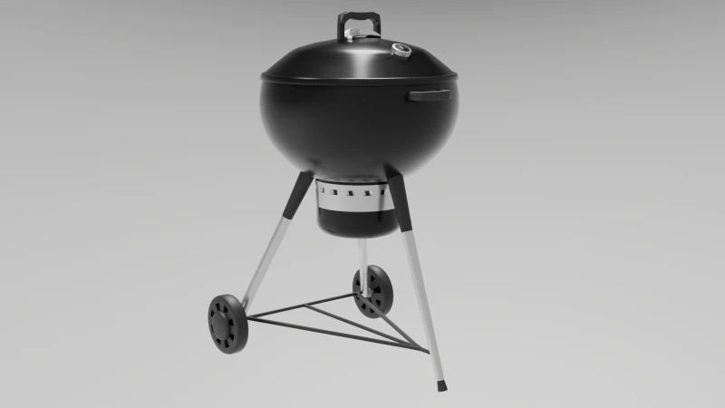 Houtskoolbarbecue 3D Model .c4d .max .obj .3ds .fbx .stl .blend