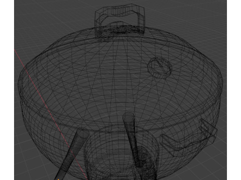 Charcoal BBQ Grill 3D Model