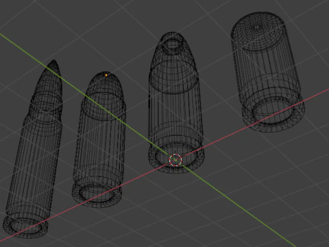 Conjunto 4 conchas Modelo 3D