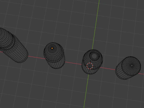 Conjunto 4 conchas Modelo 3D