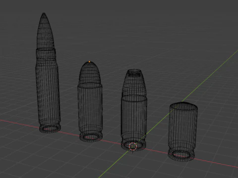 Conjunto 4 conchas Modelo 3D