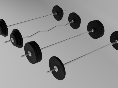 Set 4 barbell 3D-Modell