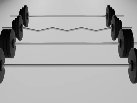 Set 4 barbell 3D Model