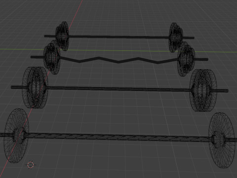 Set 4 barbell Modelo 3D