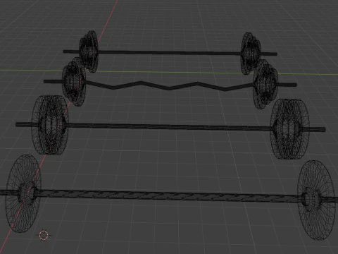 Set 4 barbell 3D Model