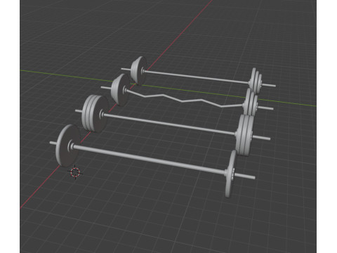 Set 4 barbell Modelo 3D