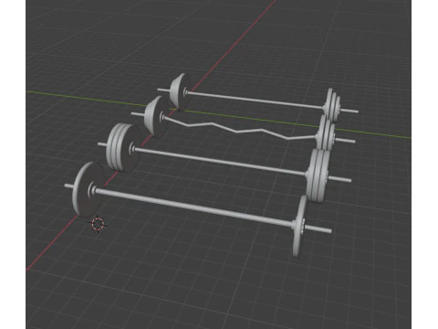 Set 4 barbell 3D Model