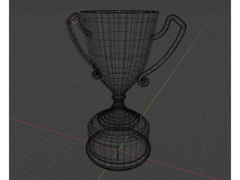 Trophy gold cup on a marble stand 3D-Modell