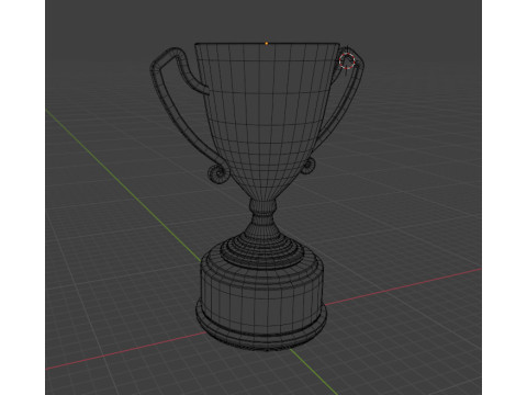Trophy gold cup on a marble stand 3D-Modell