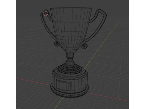 Trophy gold cup on a marble stand 3D-Modell