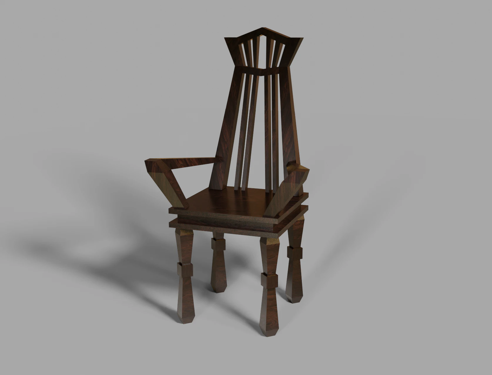 Wooden chair 3D Model .c4d .max .obj .3ds .fbx .stl .blend