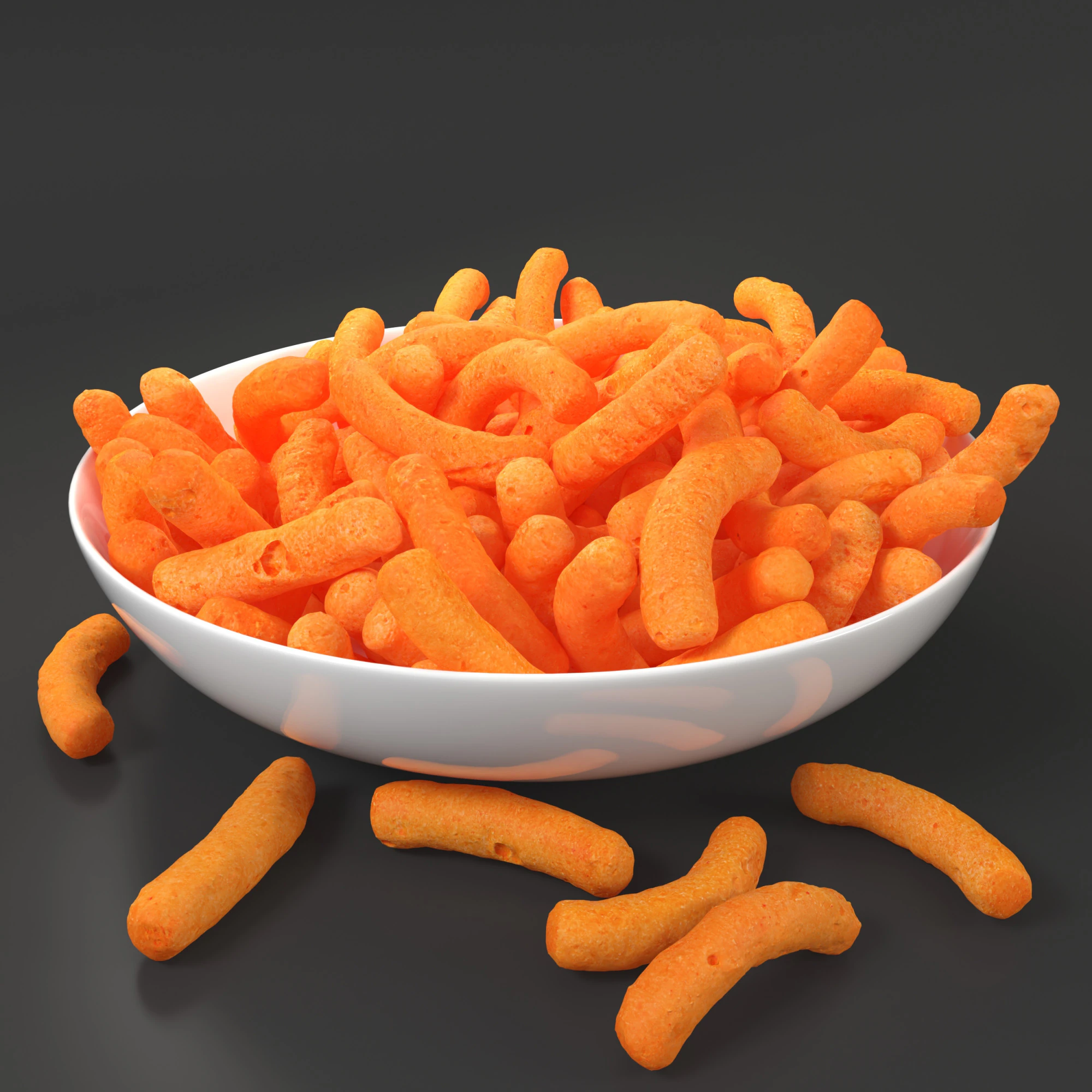 Chips-Cheetos-popcorn-snack-Cheese Puff 3D Model .c4d .max .obj .3ds .fbx .stl .blend 