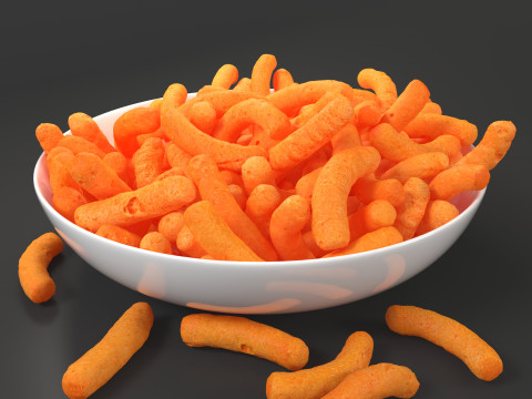 Chips-Cheetos-popcorn-snack-Cheese Puff 3D Model