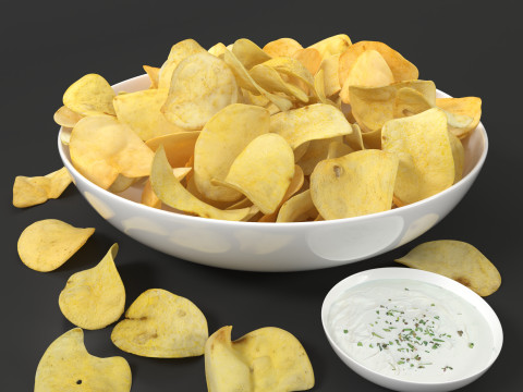 Chips-Cheetos-popcorn-snack-Cheese Puff 3Dモデル