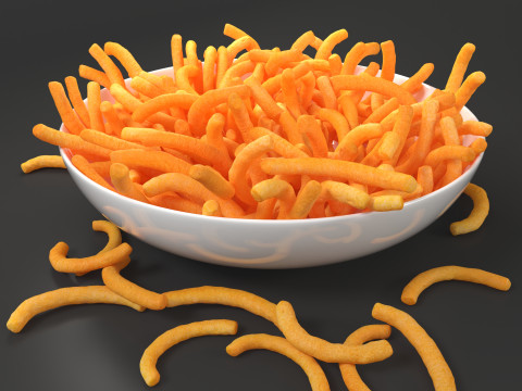 Chips-Cheetos-popcorn-snack-Cheese Puff 3Dモデル