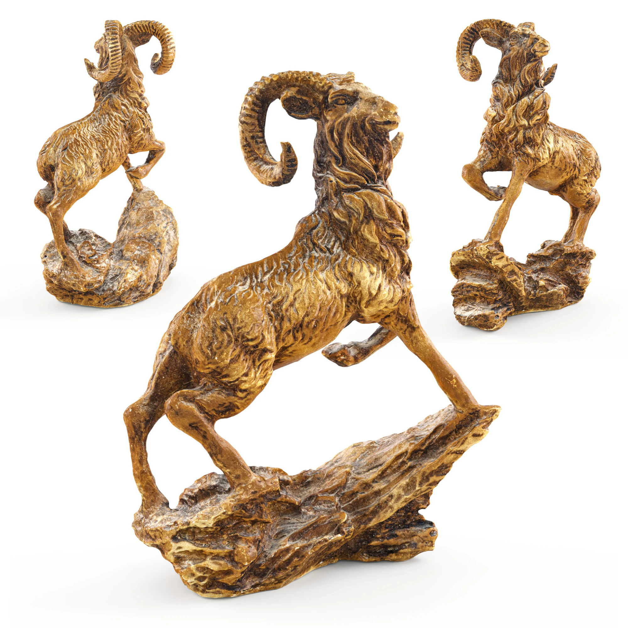 Scan 3 golden statues 3D Model .c4d .max .obj .3ds .fbx .stl .blend 