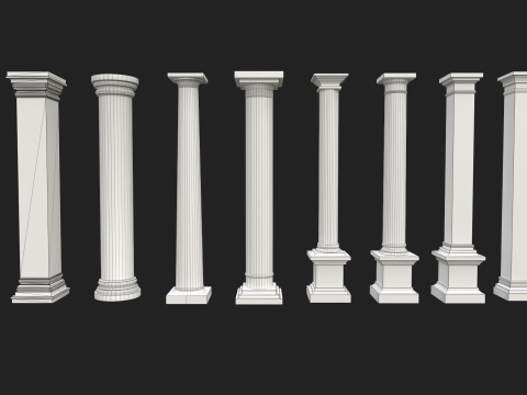 Ancient columns pack 1 Low-poly 3D mode 3D Модель