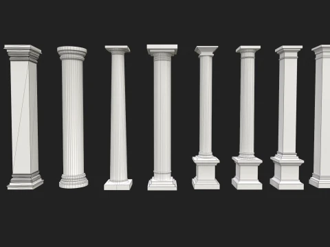 Ancient columns pack 1 Low-poly 3D mode 3D Model